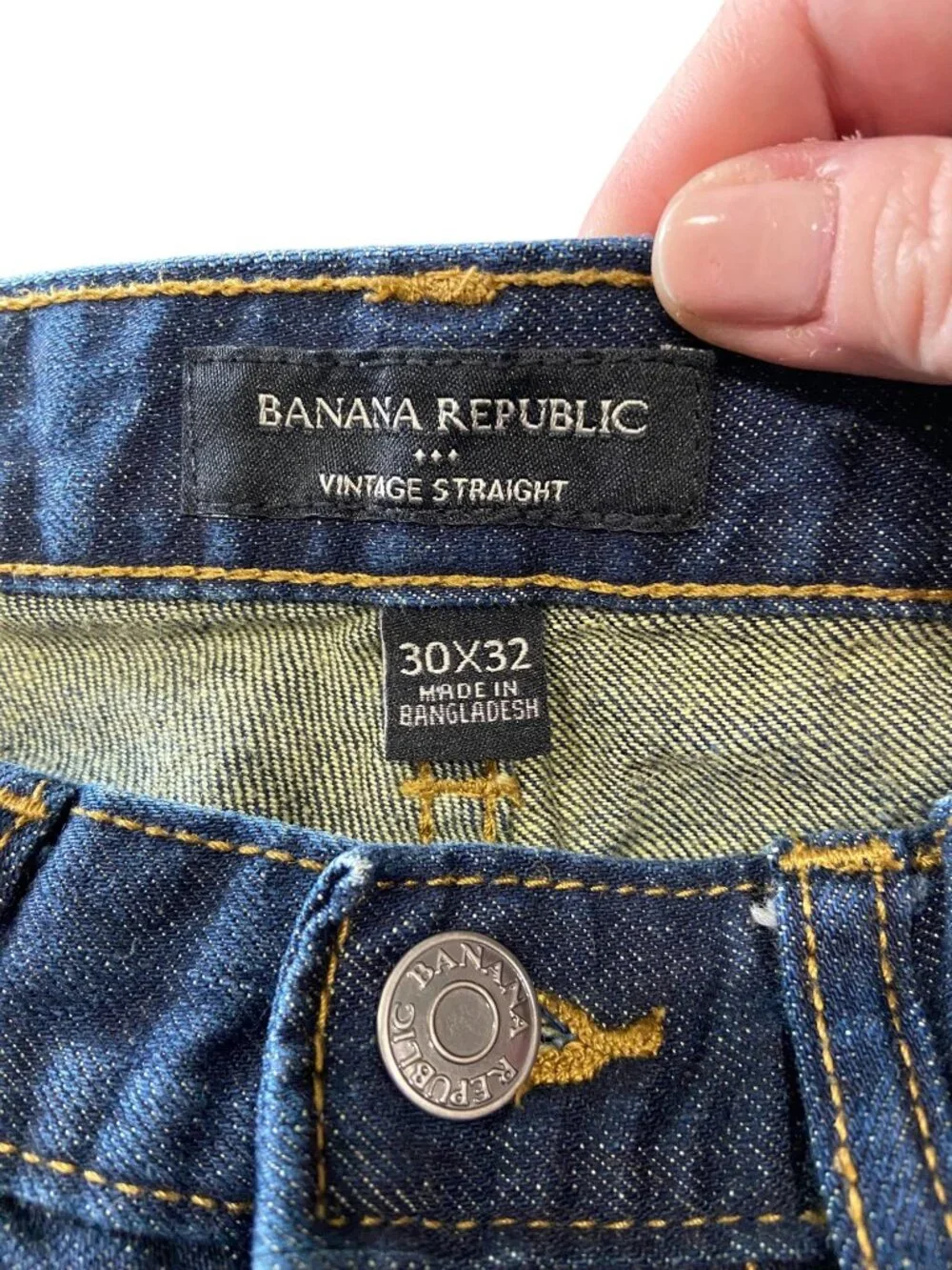 Banana Republic Mens Vintage Straight Leg Jeans Blue Size 30x32 Minimalist Denim